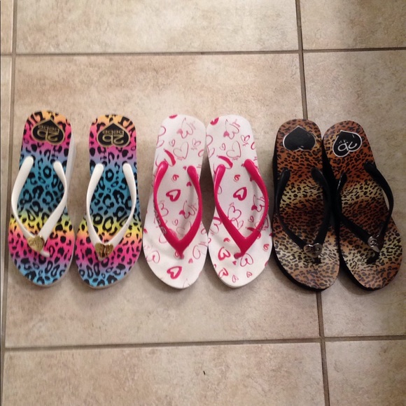 bebe Shoes - 3 pairs vintage Bebe flip flop wedges